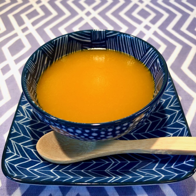 Japanese pumpkin dessert in dessert cup
