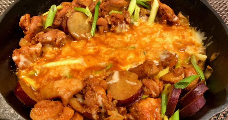 Korean spicy chicken with cheese
