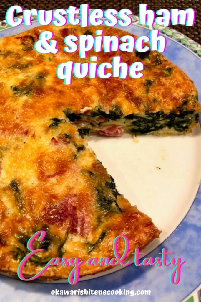 Crustless ham and spinach quiche