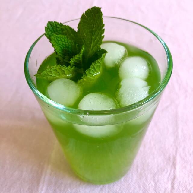 Homemade mint syrup - refreshing drink with homemade mint syrup
