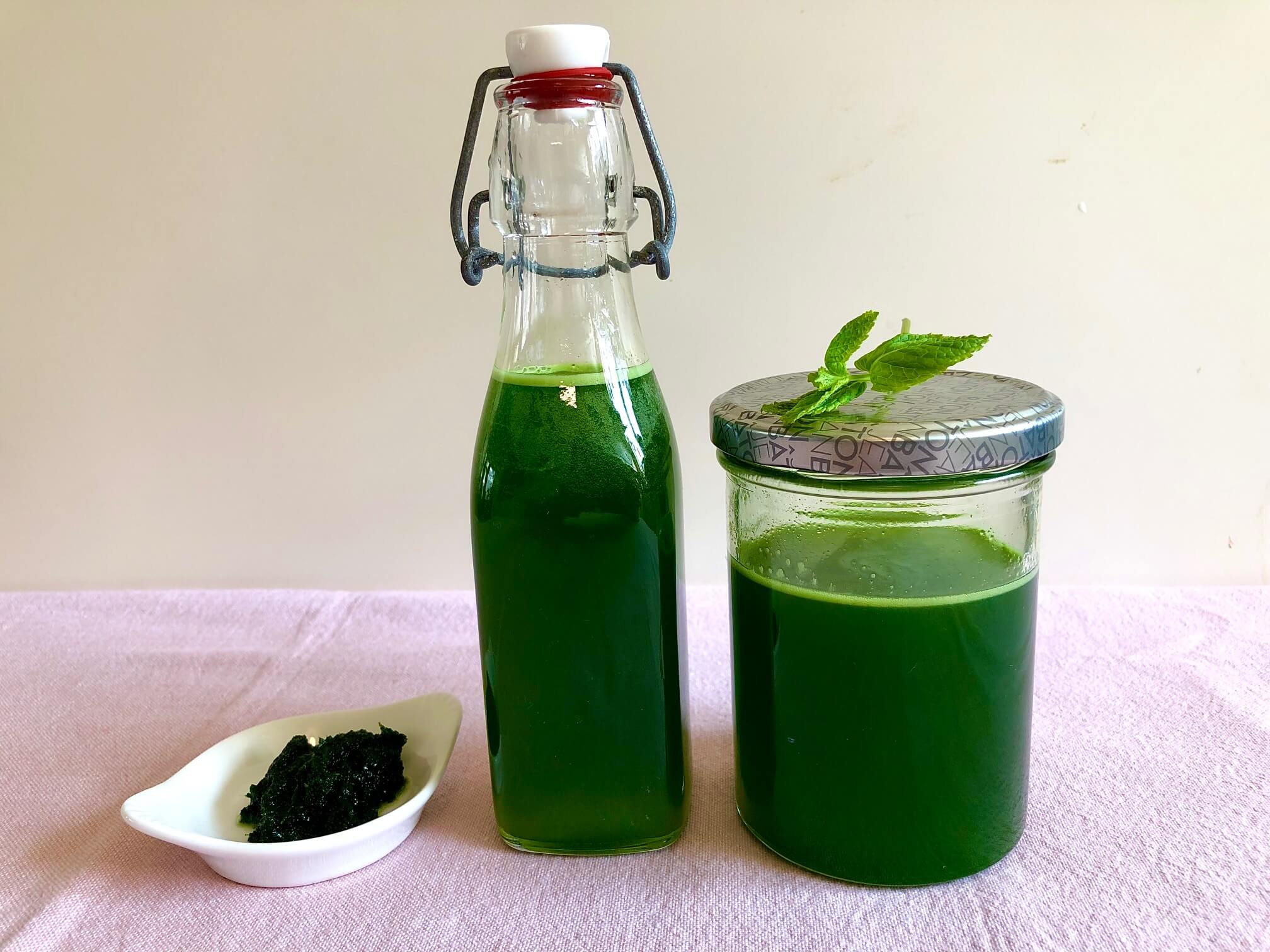 Homemade mint syrup