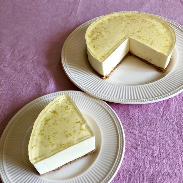 Lime cheesecake in glass - whole cheesecake